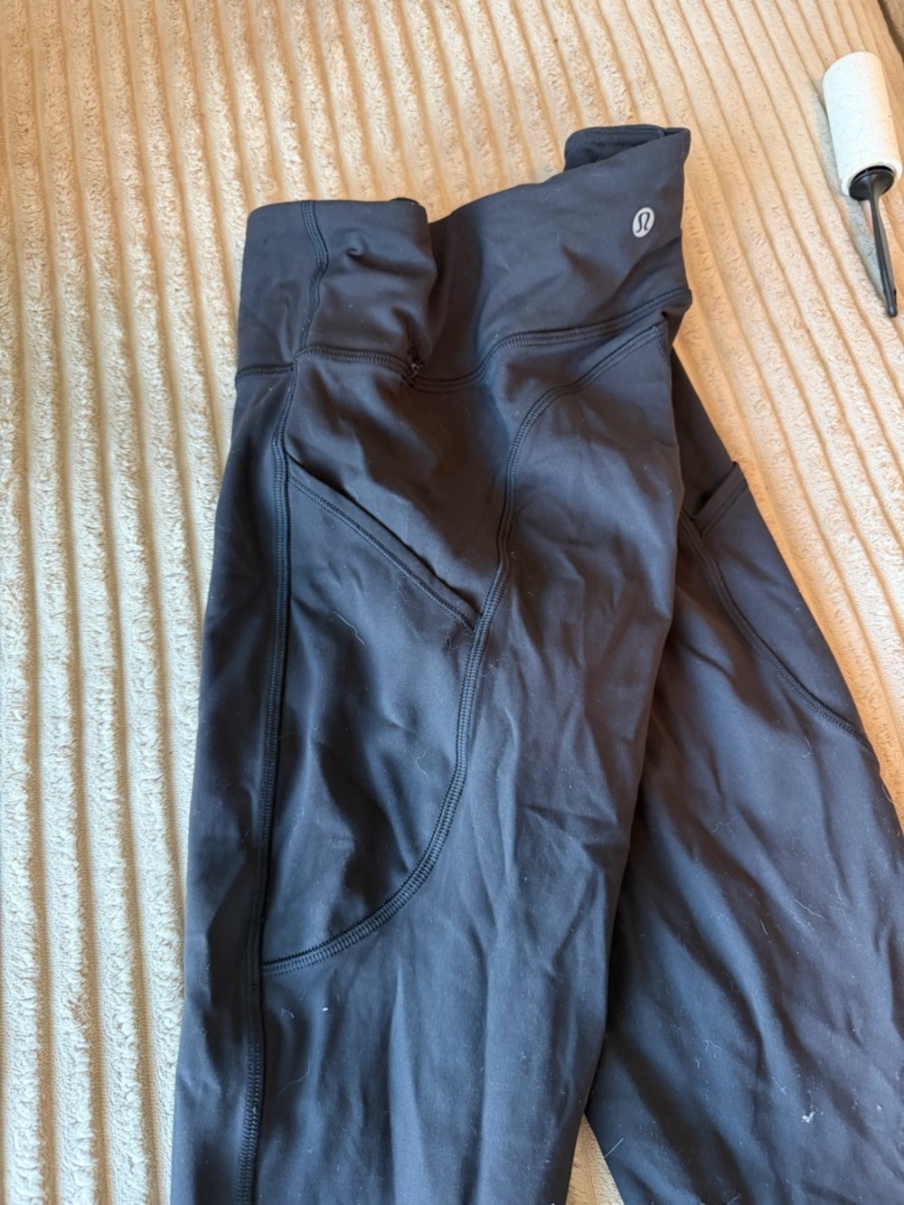 Lululemon Black Athletic Leggings with Icon Logo